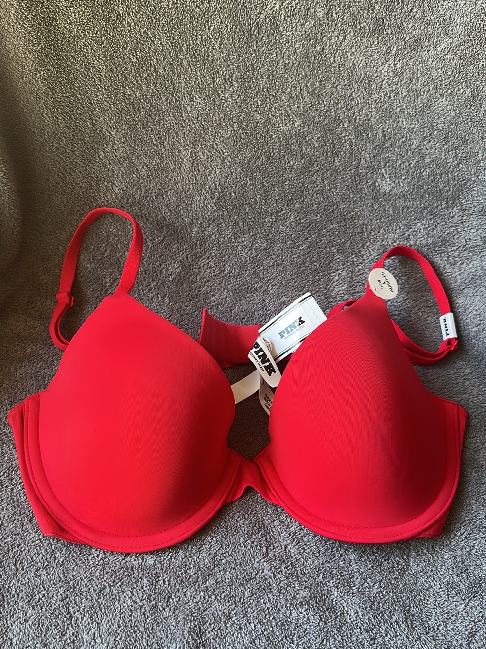 PINK Victoria's Secret Bright Red T-Shirt Bra with Light Padding